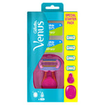 Gillette Venus Extra Smooth Snap Women's On-the-go Razor + 4 Blades with 5 Diamond-Like Coated Blades
