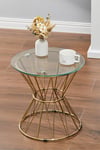 Hourglass Round Glass Small Sofa Side Table