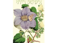 Madame Treacle Pass B6 glitter with an envelope Clematis Birthday
