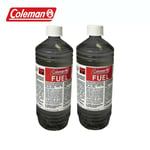 2 x Coleman Lead Free Liquid Fuel 1L Bottles for Dual Fuel Stoves & Lanterns