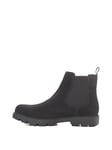 BOSS Mens Adley Cheb Chelsea boots in suede with signature-stripe tape Size 10