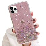 LCHULLE Pink Girls Case Design for iPhone 12 Mini Glitter Cover Paillette Case Sparkle Bling Protective Case Clear TPU Bumper Silicone Case Back Cases Cover for iPhone 12 Mini Cover