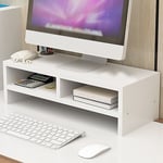 2 tier High Quality White Wooden Laptop Computer Monitor Home Office Riser Stand