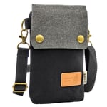 Canvas Liten Flip Crossbody Väska Mobiltelefon Väska för Kvinnor Armband Plånbok Väska Myntväska