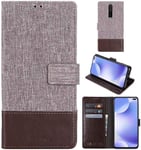 Portefeuille Coque Pour Xiaomi Pocophone X2/Redmi K30 Smartphone Pu Cuir Flip Magnétique Housse Avec Carte Fentes Et Stand Fonction Style De Toile De Lin Marron