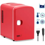 MSW Minikjøleskap 12 V / 230 - 2-i-1 apparat med holde-varm funksjon 4 L Rød