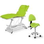 physa Elektrisk massagebänk Physa Nantes Light Green + sadelstol med ryggstöd Berlin - 3 motorer Ljusgrön