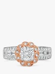 Milton & Humble Jewellery Second Hand 18ct White & Rose Gold Diamond Cluster Ring