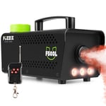 Fuzzix F500S Party rökmaskin 500 Watt - med trådlös fjärrkontroll - inkl 250ml rökvätska, Rökmaskin för festen - inbyggd LED-effekt