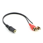 Kurphy 2-rca Male To Female 3.5mm Jack Aux Stereo Audio Cable Adapter Converter