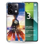 Cokitec Coque Renforcée pour Xiaomi Redmi Note 13 Pro 5G Manga Attaque Titans Soleil