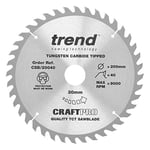 Trend Lame de scie circulaire CraftPro Combination TCT pour scie sur table Einhell TC-TS 820, 200mm x 40 dents x 30mm d'alésage, CSB/20040