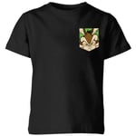 Looney Tunes Wile E Coyote Face Faux Pocket Kids' T-Shirt - Black - 11-12 Years