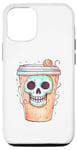 Coque pour iPhone 13 Pro Squelette Barista Crâne Coffee Shop Latte Caféine Petit