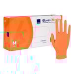 Abena Classic Sensitive Engångshandskar, Orange, Nitril, u/puder, 100 st - Flera storlekar