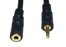 World of Data 3m Stereo Jack Extension Cable (3.5mm) - Copper Wire 24k Gold Plated Audio - Male to Female