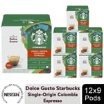 Nescafe Dolce Gusto Starbucks Coffee Pods 9x Boxes / 108 Caps Colombia Espresso