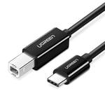 Ugreen USB-C - USB-B 2.0 -tulostinkaapeli 2m - Musta