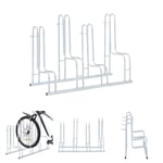 The Living Store Cykelställ för 4 cyklar fristående galvaniserat stål -  Cykelställ & cykelförvaring