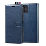 KILINO iPhone 12 Mini Wallet Case [RFID Blocking] [PU Leather] [Soft TPU] [Shock-Absorbent Bumper] [Card Slots] [Kickstand] [Magnetic Closure] Flip Folio Cover for iPhone 12 mini (Blue)