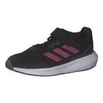 adidas RunFalcon 3.0 Elastic Lace Top Strap Shoes Sneaker, Core Black/Pulse Magenta/Grey Six, 40 EU