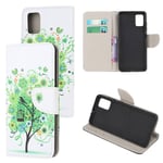 Samsung Galaxy A52s 5 G / A52 5G - Läderfodral plånbok Med tryckt design Grönt trä