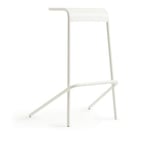 Cappellini - Alodia Low Stool, Metal Seat/Structure, Black Polypropylene Feet, 48 Anthracite Finish, RAL 7021 Finish