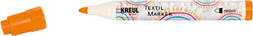 KREUL 90761-Textil Marker Medium, Orange, épaisseur de Trait env. 2 à 4 mm, Crayon de Couleur pour Tissus et Textiles clairs, résistant au Lavage après Fixation, 641718