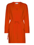 Structure Twill Ls Dress *Villkorat Erbjudande Dresses Summer Orange Calvin Klein