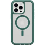 OtterBox Defender Series XT Coque Transparente pour iPhone 15 Pro Max (Uniquement) – Velours Evergreen (Transparent), sans écran, Robuste, se clipse sur MagSafe, Attache Cordon