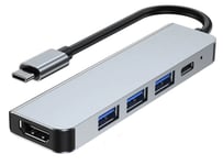 USB-C MacBook Pro hub 5in1 - Grå