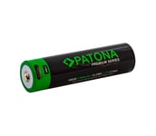 PATONA - Akku 18650 Li-lon 3350mAh PREMIUM 3,7V kanssa USB-C lataus