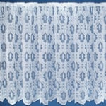 kellyuk 72 inch (183cm) Drop White Silky Yarn Net Window Curtain With Scallop Hem And Traditional All Over Design