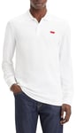 Levi's Men's Long-Sleeve Slim Housemark Polo Shirt, Bright White, L