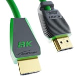 KabelDirekt – Câble 8K HDMI 2.1, édition certifiée Gamer – 2 m (8K@60Hz, Ultra High Speed/48G pour 10K, 8K ou 144 Hz ultra rapide en 4K, optimal pour PS5/Xbox et Gaming PC, moniteur/TV, vert)