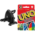 Mini Exercise Bike Pedal Exerciser Resistance Cycle Indoor Gym Office Fit Black & Mattel Games UNO, Classic Card Game for Kids and Adults for Family Game Night, Use as a Travel Game