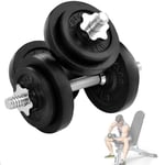 Yes4All D2CL Haltere Reglable Set pour Home Gym - Haltere Musculation, Poids Musculation, 18,2 KG - 2 Poignées d'haltères