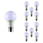 TEKLED® A60 LED Bulbs | B22 Bayonet Cap | Energy Saving 10W Light Bulb 70W Incandescent Bulb Equivalent | 4000K 765LM NONDIMMABLE | 10-Pack | Cool White