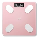 BXU-BG Weighing Scale Bluetooth Body Fat Scale, Intelligent Electronic Digital Weight Bathroom Scales, Bluetooth App, 180Kg, Pink