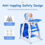 4-in-1 Baby High Chair Convertible Feeding Chair for 6-36 MonthsToddlers Gift