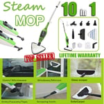 10 in 1 1500W Hot Steam Mop Cleaner Floor Carpet Window Washer Hand Steamer Home