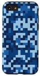 iPhone SE (2020) / 7 / 8 Pixel Art Camo Army Blue Camouflage Military Pattern Case