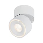 Paulmann 93373 Plafonnier LED en spirale 78 mm avec 1 x 8 W Blanc chaud blanc mat encastré en aluminium 3000 K