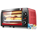 SS-1 12L Electric Mini Oven Red Home Baking Box, with 30 ° C Wide-area Temperature Control,Timer & Accessories Also Included - Full Automatic Baking Food