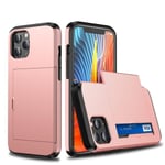 Skal med Korthållare för iPhone 12/12 Pro - Roséguld Guld