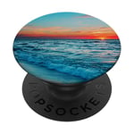 Sunset Waves Sky Ocean Theme View ~ Sea Foam Blue Green Teal PopSockets Grip and Stand for Phones and Tablets