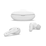 Belkin SOUNDFORM Nano, écouteurs enfants True Wireless, limite de 85 dB (protection auditive), apprentissage en ligne, école, certifié IPX5, 24 h de lecture pour iPhone, Galaxy, Pixel, etc.– Blanc
