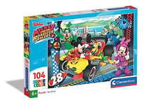 Clementoni - 27984 - Supercolor Puzzle - Mickey and the Roadster Racers - 104 Pièces - Disney