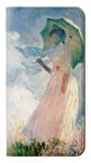 Innovedesire Claude Monet Woman with a Parasol Etui Flip Housse Cuir pour Motorola Moto X4
