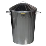 CrazyGadget® Small Medium Large Extra Large Galvanised Steel Metal Dustbin Kitchen House Garden Storage Unit Bin (60L)